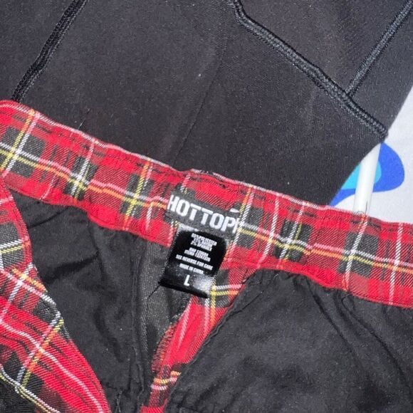 Hot Topic split plaid pants red goth punk size L - Picture 3 of 3